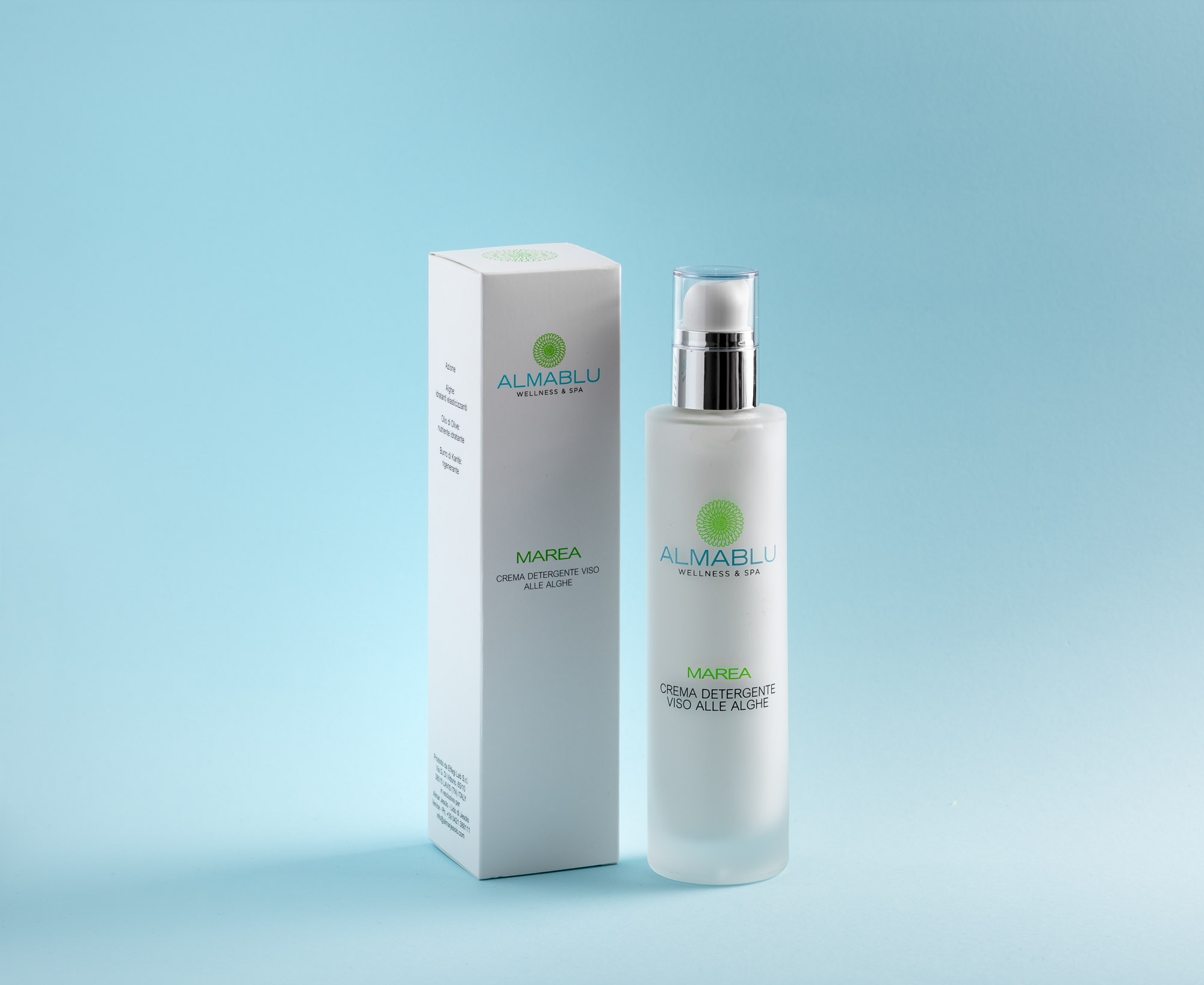 Almablu Marea: weiche Reinigungscreme mit Algen, ideal für alle Hauttypen, für die tägliche Reinigung und für die Entfernung von Unreinheiten.